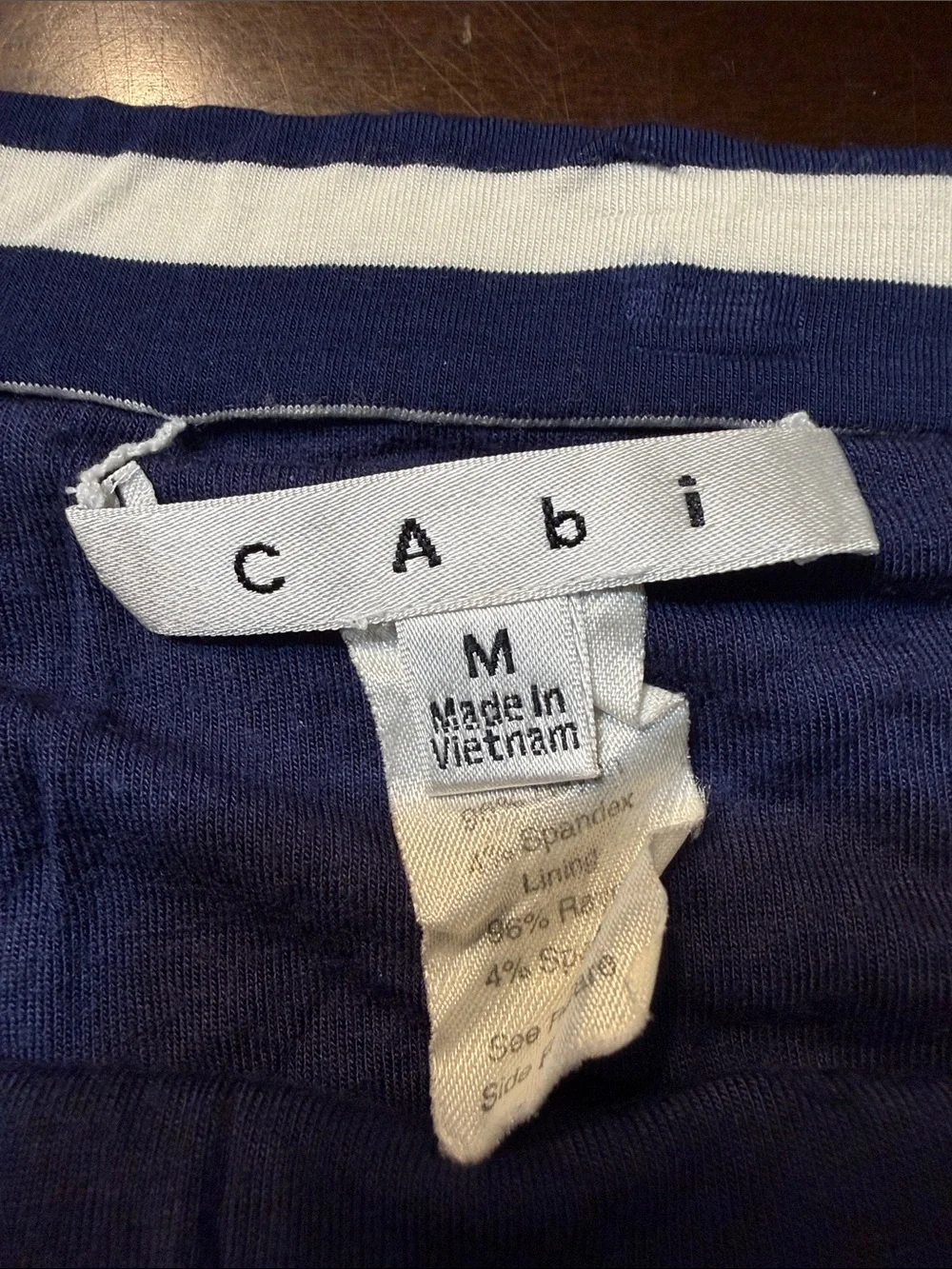 CAbi Navy and White Striped Tube Top - Picture 3 of 4
